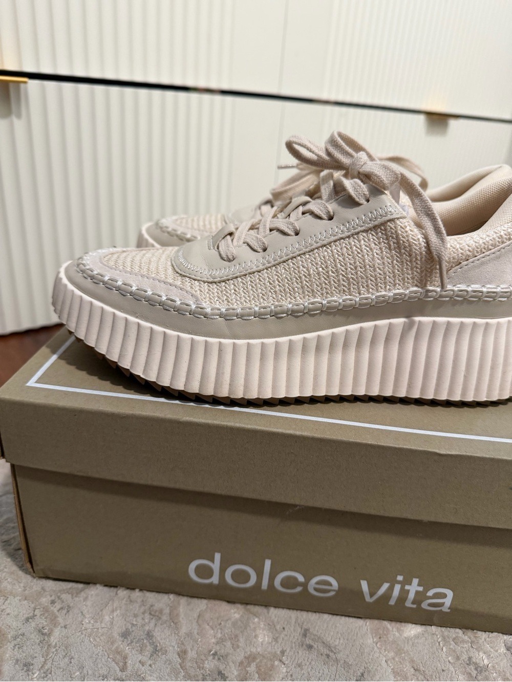 Dolce Vita Daran Wedge Sneaker - Ivory 9 - Picture 6 of 13
